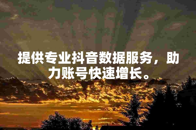 提供专业抖音数据服务，助力账号快速增长。