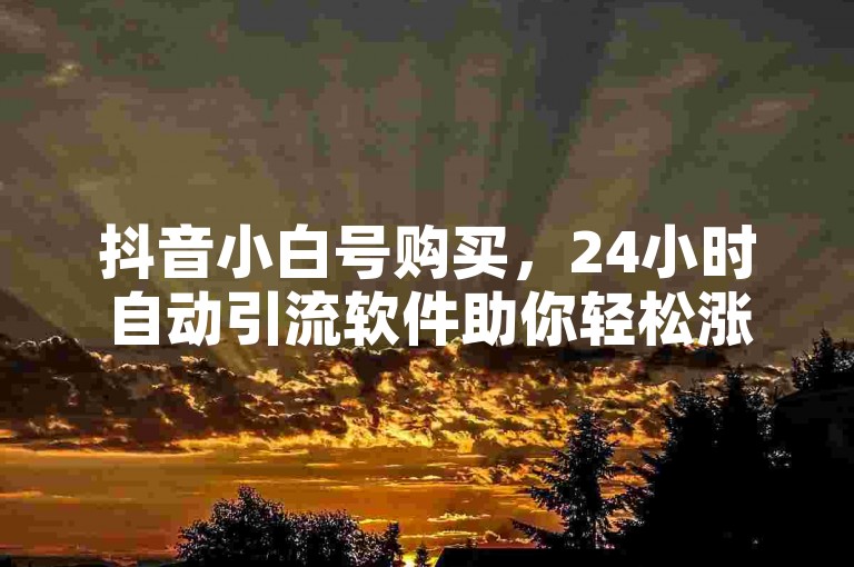 抖音小白号购买,24小时自动引流软件助你轻松涨粉。