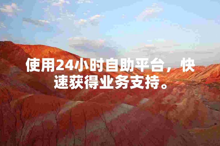使用24小时自助平台，快速获得业务支持。