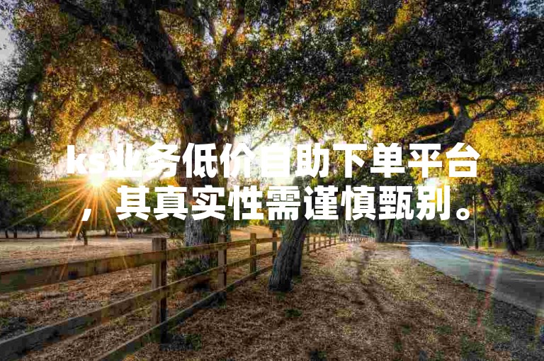 ks业务低价自助下单平台，其真实性需谨慎甄别。