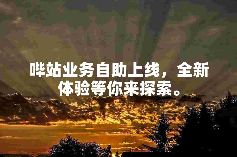 哔站业务自助上线，全新体验等你来探索。