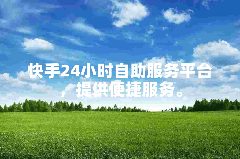 快手24小时自助服务平台，提供便捷服务。