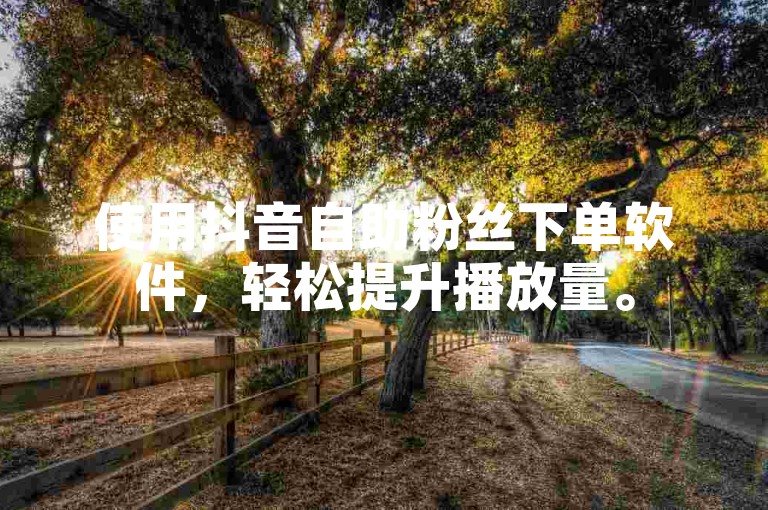 使用抖音自助粉丝下单软件,轻松提升播放量。