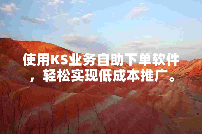 使用KS业务自助下单软件，轻松实现低成本推广。