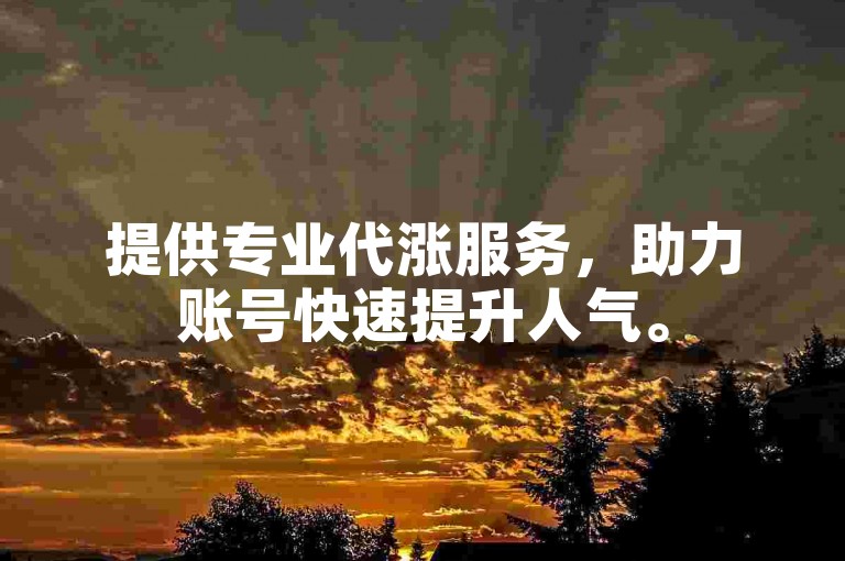 提供专业代涨服务，助力账号快速提升人气。