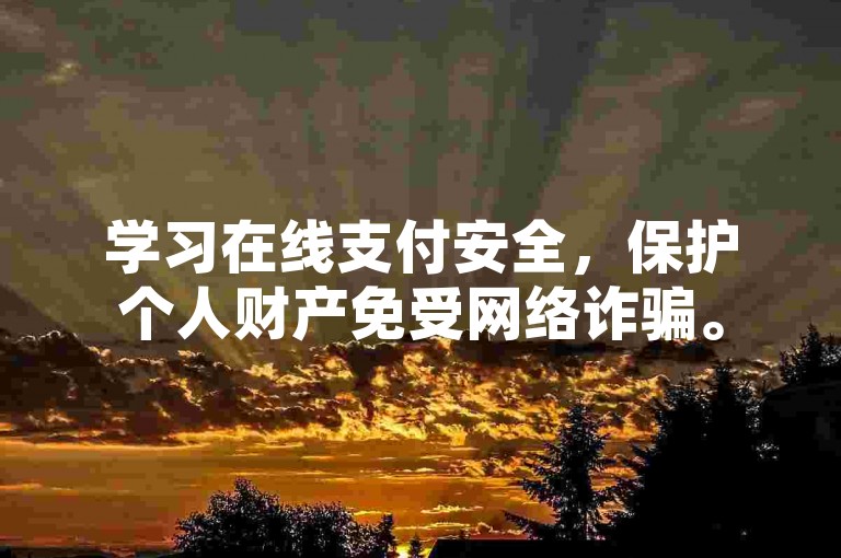 学习在线支付安全,保护个人财产免受网络诈骗。