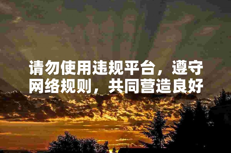 请勿使用违规平台，遵守网络规则，共同营造良好环境。