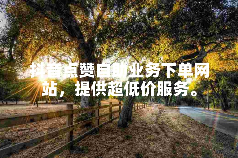 抖音点赞自助业务下单网站，提供超低价服务。