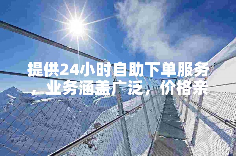 提供24小时自助下单服务,业务涵盖广泛,价格亲民。