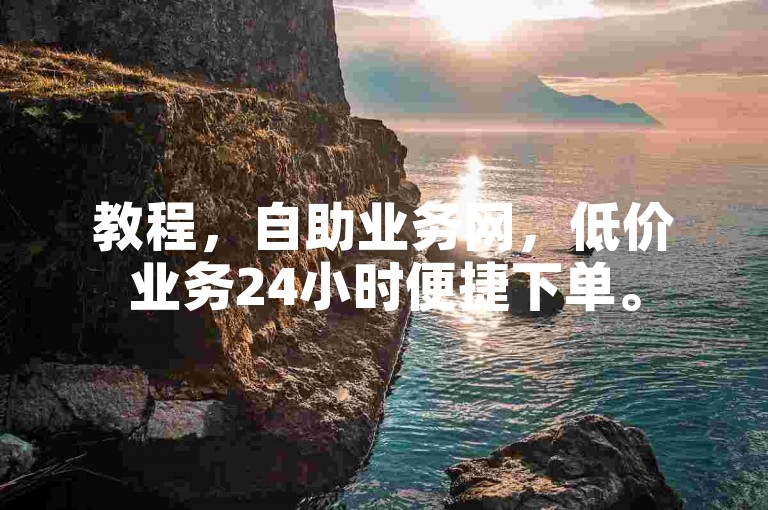 教程，自助业务网，低价业务24小时便捷下单。