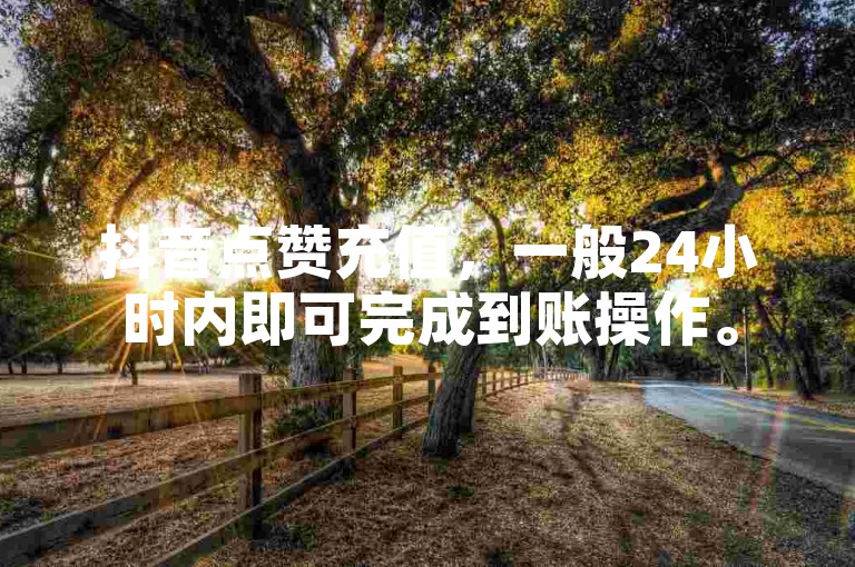 抖音点赞充值，一般24小时内即可完成到账操作。