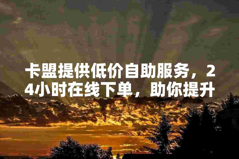 卡盟提供低价自助服务，24小时在线下单，助你提升B站观看量。