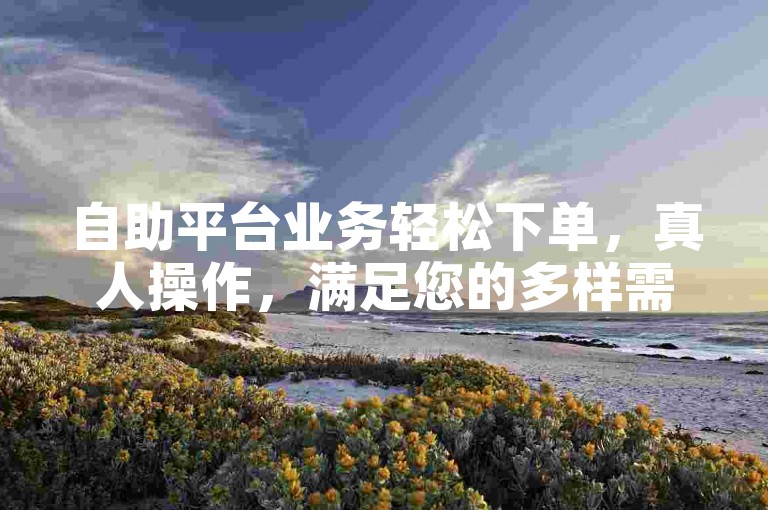 自助平台业务轻松下单，真人操作，满足您的多样需求！