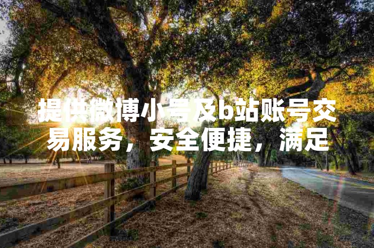 提供微博小号及b站账号交易服务，安全便捷，满足多样需求。