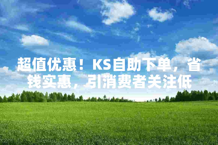 超值优惠！KS自助下单，省钱实惠，引消费者关注低价。