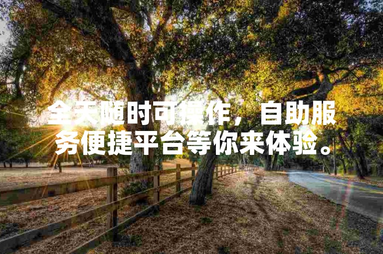 全天随时可操作，自助服务便捷平台等你来体验。