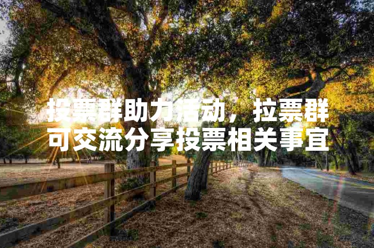 投票群助力活动，拉票群可交流分享投票相关事宜。