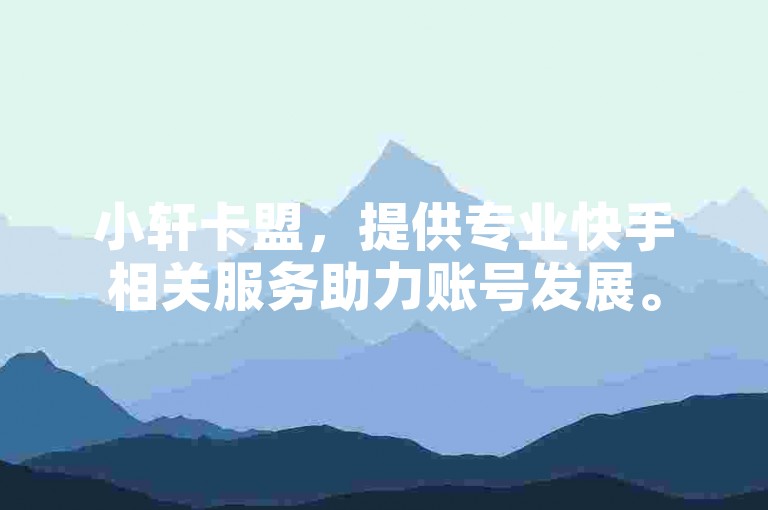 小轩卡盟，提供专业快手相关服务助力账号发展。