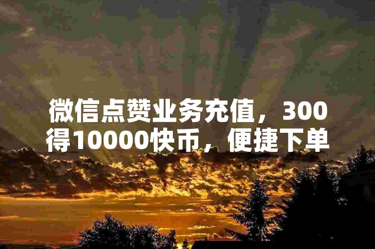 微信点赞业务充值，300得10000快币，便捷下单通道。