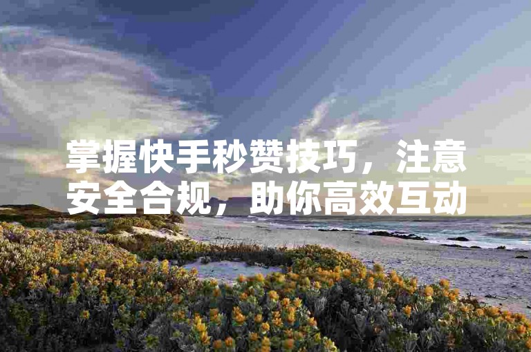 掌握快手秒赞技巧，注意安全合规，助你高效互动！