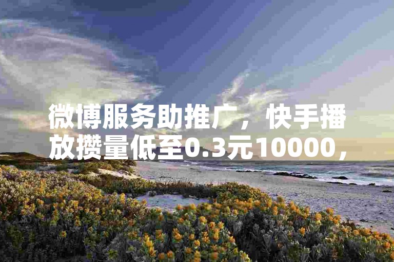 微博服务助推广，快手播放攒量低至0.3元10000，轻松下单。