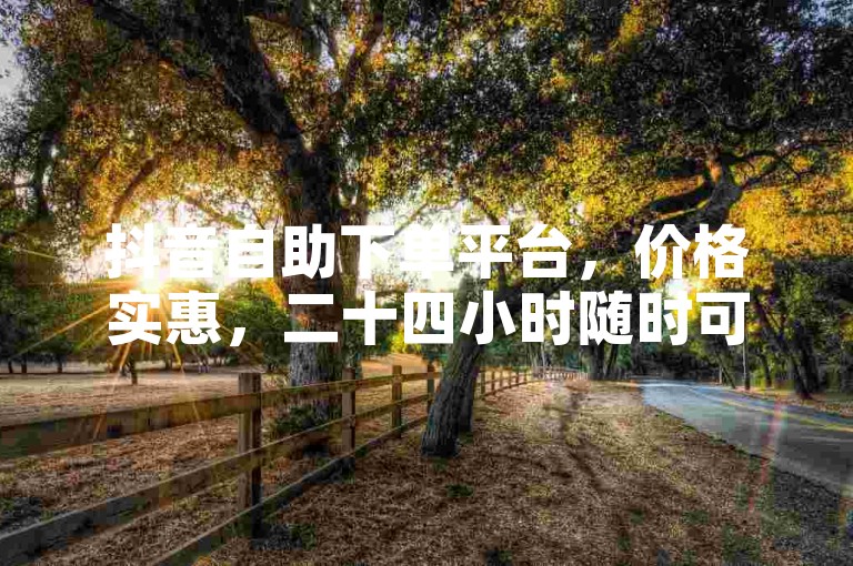 抖音自助下单平台，价格实惠，二十四小时随时可操作。