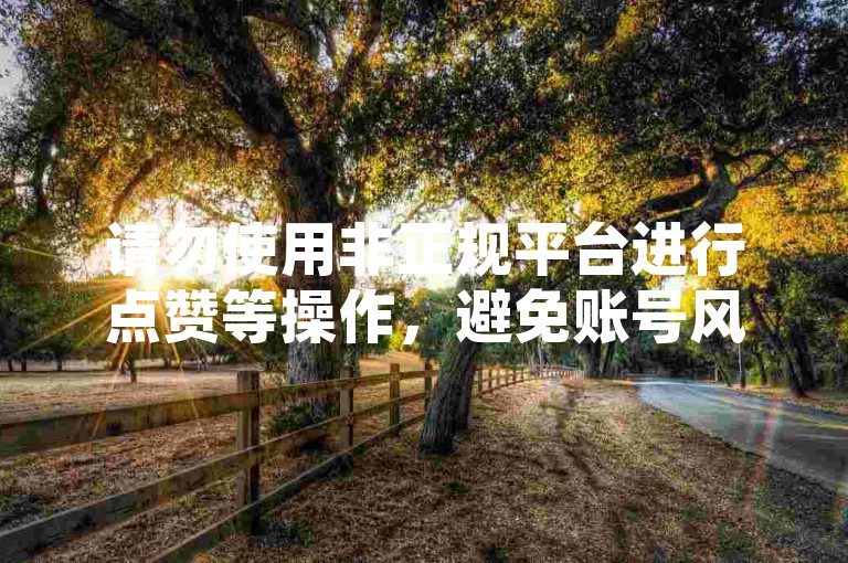 请勿使用非正规平台进行点赞等操作，避免账号风险。