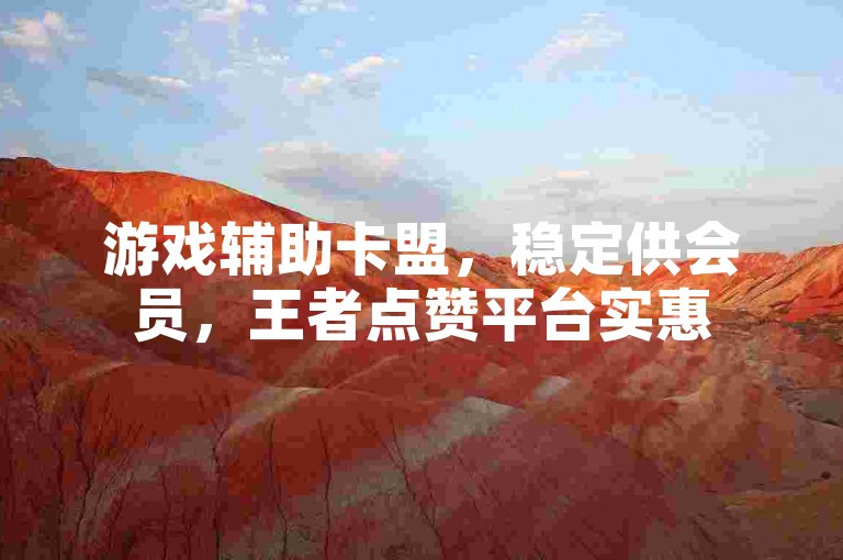游戏辅助卡盟，稳定供会员，王者点赞平台实惠
