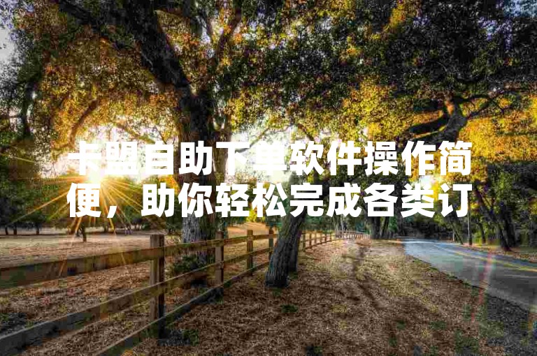 卡盟自助下单软件操作简便，助你轻松完成各类订单任务。
