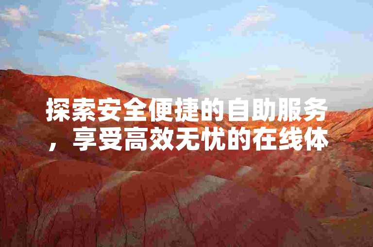 探索安全便捷的自助服务，享受高效无忧的在线体验。