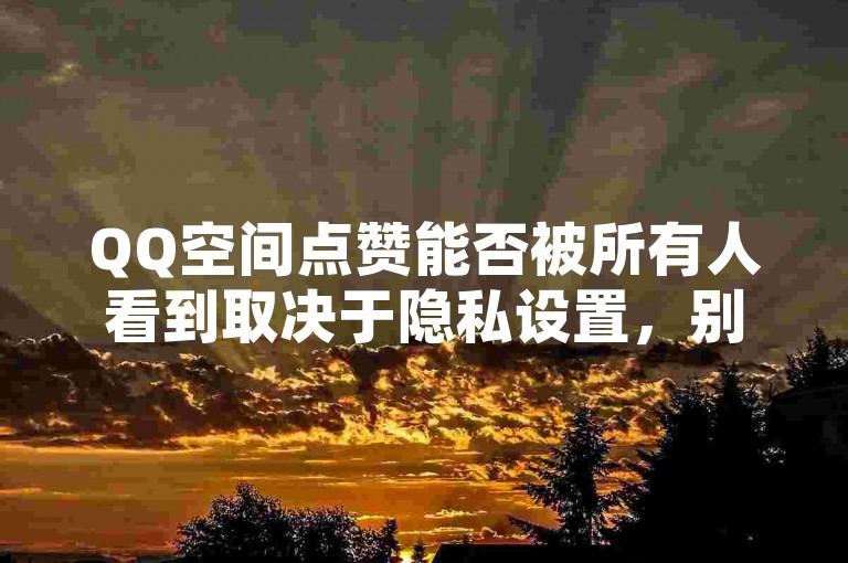 QQ空间点赞能否被所有人看到取决于隐私设置，别轻信低价刷赞服务。