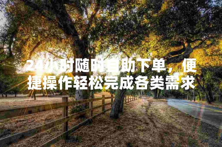 24小时随时自助下单，便捷操作轻松完成各类需求。