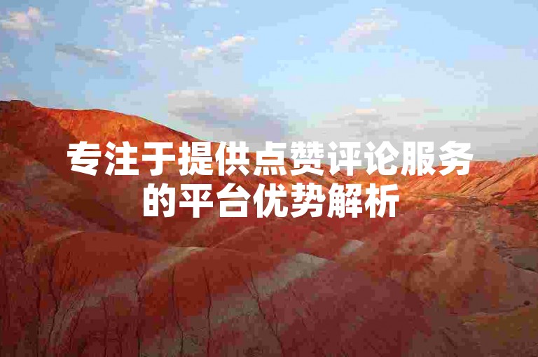 专注于提供点赞评论服务的平台优势解析