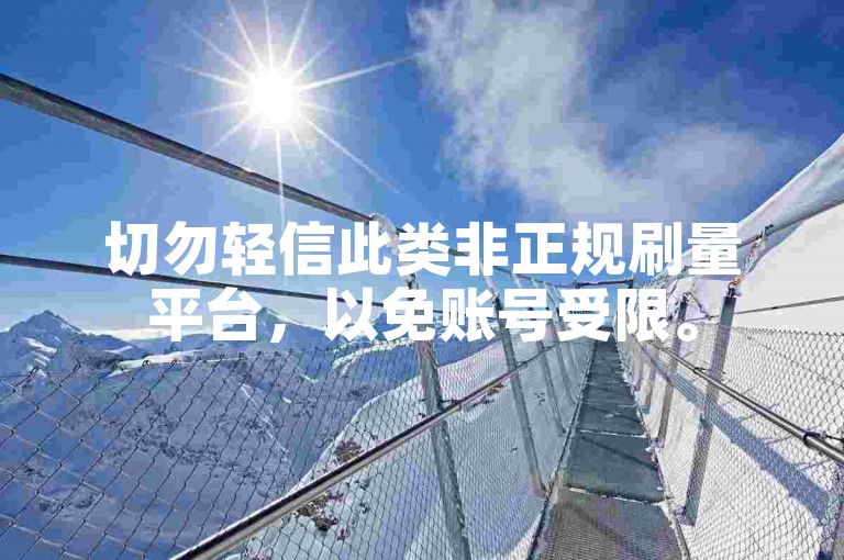 切勿轻信此类非正规刷量平台，以免账号受限。