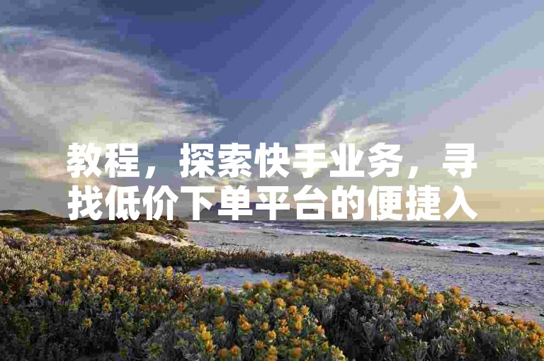 教程，探索快手业务，寻找低价下单平台的便捷入口。