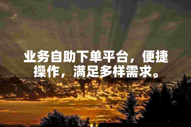 业务自助下单平台，便捷操作，满足多样需求。