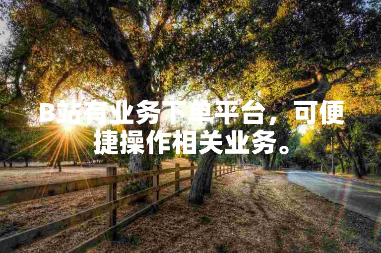 B站有业务下单平台，可便捷操作相关业务。