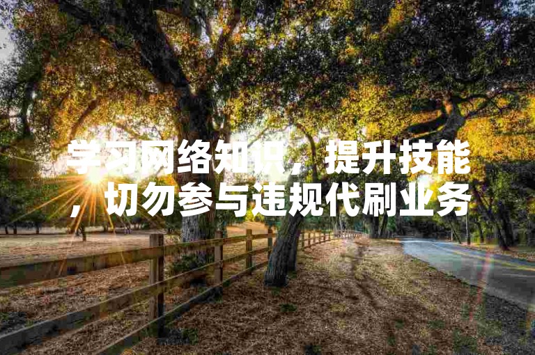 学习网络知识，提升技能，切勿参与违规代刷业务。