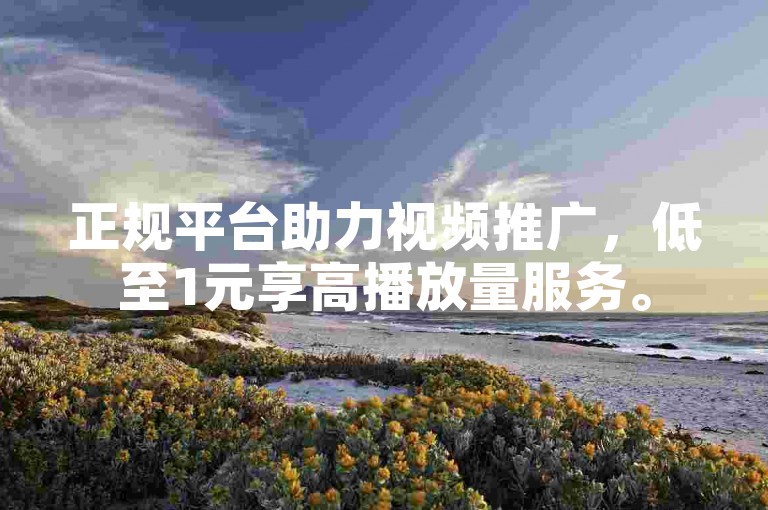 正规平台助力视频推广，低至1元享高播放量服务。