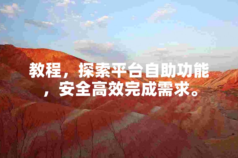 教程，探索平台自助功能，安全高效完成需求。