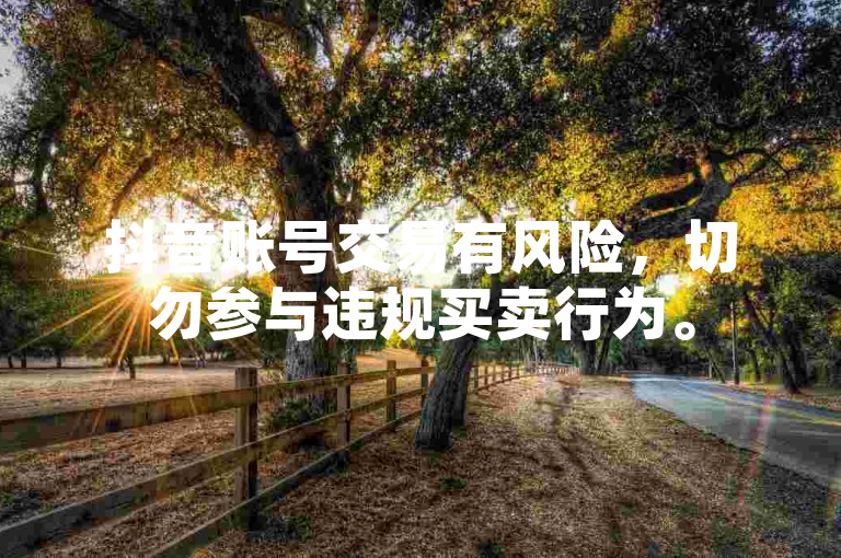 抖音账号交易有风险，切勿参与违规买卖行为。