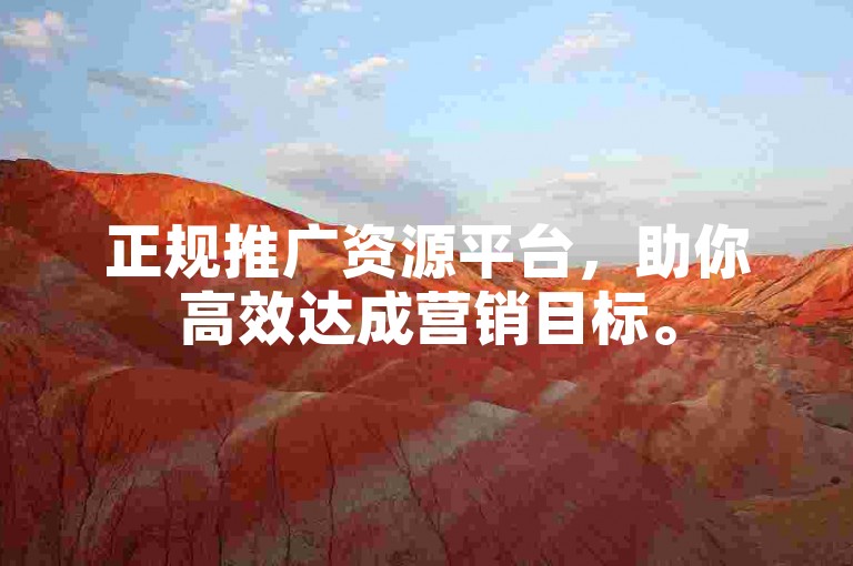 正规推广资源平台，助你高效达成营销目标。
