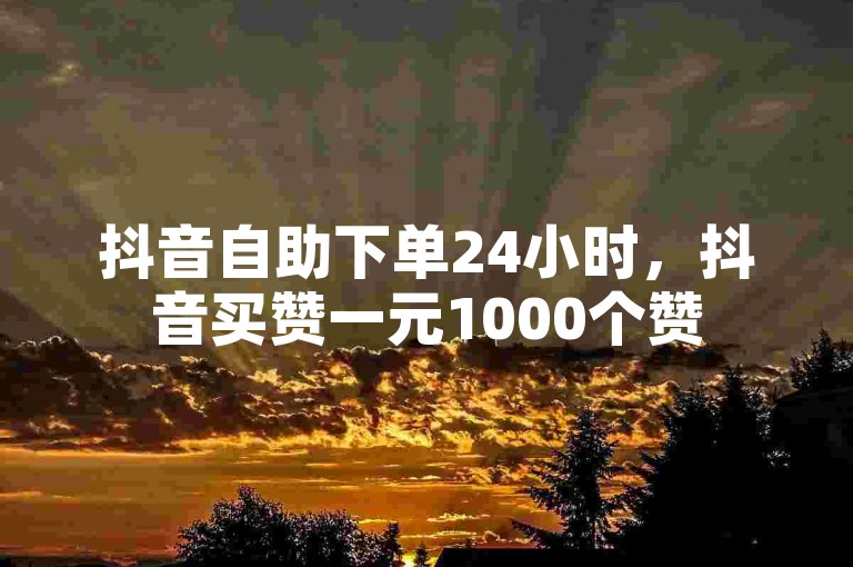 抖音自助下单24小时，抖音买赞一元1000个赞