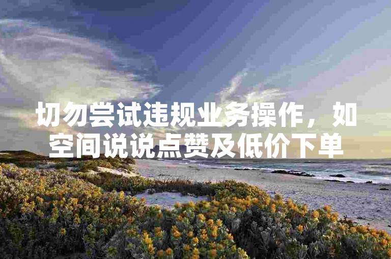 切勿尝试违规业务操作，如空间说说点赞及低价下单等行为。