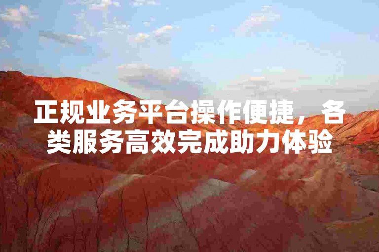 正规业务平台操作便捷，各类服务高效完成助力体验提升