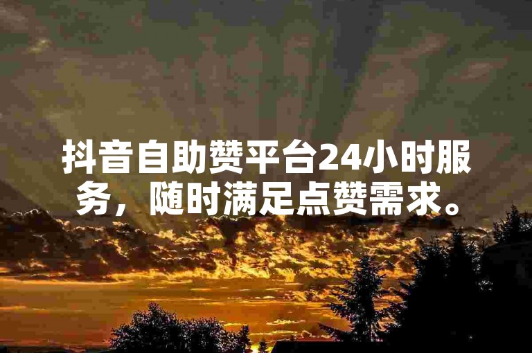 抖音自助赞平台24小时服务，随时满足点赞需求。