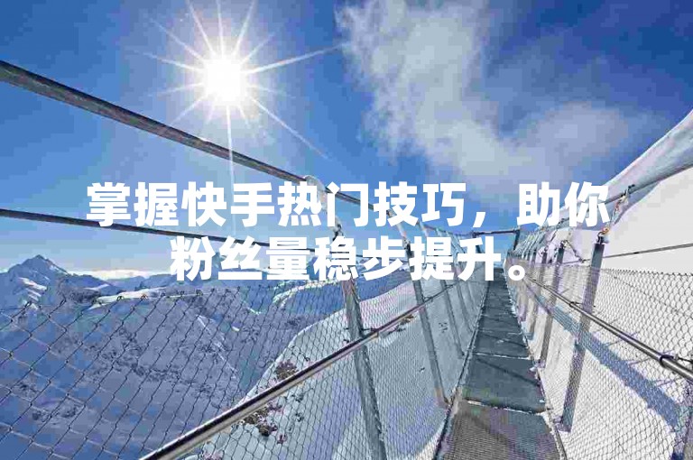 掌握快手热门技巧，助你粉丝量稳步提升。