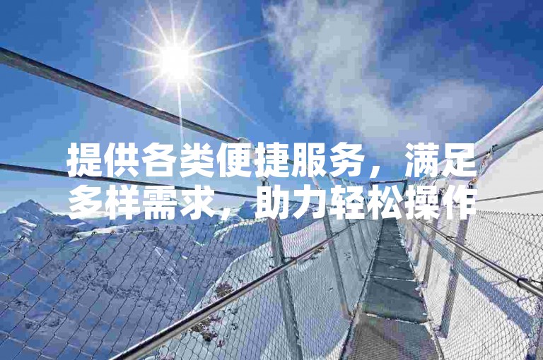 提供各类便捷服务，满足多样需求，助力轻松操作。