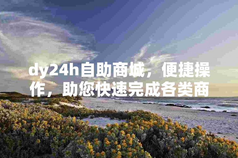 dy24h自助商城，便捷操作，助您快速完成各类商品下单。