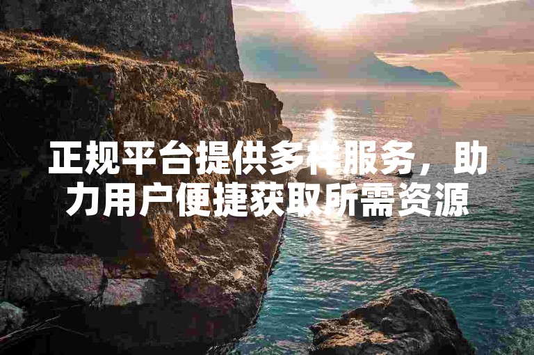 正规平台提供多样服务，助力用户便捷获取所需资源。